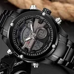 NAVIFORCE NF9088 Stainless Steel Dual Time Men's Watch – Dial Color: Black, Strap Color: Black – Thumbnail 2