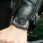 OLEVS 2870 Luxury Whiteshine Luminous Chronograph Analog Wristwatch for Men – Dial Color: Black, Strap Color: White – Thumbnail 4