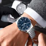 CRRJU 5005 Classic Stainless Steel Multifunctional Analog Quartz Fashion Men's Watch – Dial Color: Blue, Strap Color: Silver – Thumbnail 3