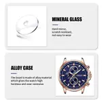 CRRJU 2315 Perfect Silicone Strap Chronometer Quartz Sport Men's Watch – Dial Color: Rose, Strap Color: Blue – Thumbnail 4