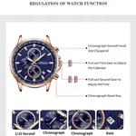 CRRJU 2315 Perfect Silicone Strap Chronometer Quartz Sport Men's Watch – Dial Color: Rose, Strap Color: Blue – Thumbnail 5