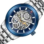 Naviforce NFS1002 Automatic Mechanical Stainless Steel Men's Watch – Dial Color: Blue, Strap Color: Silver – Thumbnail 2