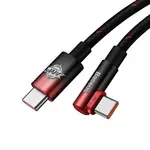 Baseus 100W Type-C to Type-C 1m Nylon Braided Elbow Charging Cable – Color: Red – Thumbnail 2