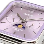 CASIO MTP-M305D-1AVDF Moon Chaser Silver Stainless Steel Chain Unisex Analog Watch – Dial Color: Purple, Strap Color: Silver – Thumbnail 2
