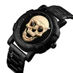 Skmei 9178 Skull Quartz Audlt Watch for Men – Dial Color: Gold, Strap Color: Black – Thumbnail 2