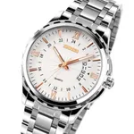 Skmei 9069 Stainless Steel Waterproof Quartz Men's Watch – Dial Color: White, Strap Color: Silver – Thumbnail 2