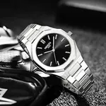 Nibosi 2520 Polygon Waterproof & Stainless Steel Strap Men's Watch – Dial Color: Black, Strap Color: Black – Thumbnail 3