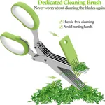 Multi-Function Kitchen Stainless Steel 5 Blades Herb Kitchen Scissors – Thumbnail 4
