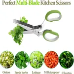Multi-Function Kitchen Stainless Steel 5 Blades Herb Kitchen Scissors – Thumbnail 3