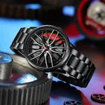 SKMEI NF1990 Model-D Rolling Dial Men's Watch – Dial Color: Red, Strap Color: Black – Thumbnail 4