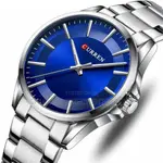 Curren 8429 Luxury Stainless Steel Analog Men's Watch – Dial Color: Blue, Strap Color: Silver – Thumbnail 2