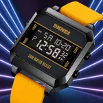 SKMEI 1848 Cyberpunk Analog Display PU Leather Fashion and Sporty Men's Watch – Dial Color: Black, Strap Color: Yellow – Thumbnail 2