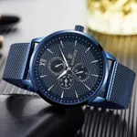 Naviforce NF3003 Mesh Stainless Steel Quartz Men's Watch – Dial Color: Blue, Strap Color: Blue – Thumbnail 4