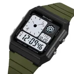 Skmei 2347 Luxury Personalised Digital Men's Watch – Dial Color: Black, Strap Color: Green  – Thumbnail 2