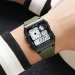 Skmei 2347 Luxury Personalised Digital Men's Watch – Dial Color: Black, Strap Color: Green  – Thumbnail 5