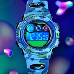 SKMEI 1547 Multifunctional Silicon Strap camouflage Digital Men's Watch – Dial Color: White, Strap Color: Black – Thumbnail 2