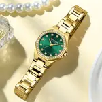 CURREN 9100 Women New Luxury Elegance Quartz Watch – Dial Color: Green, Strap Color: Gold  – Thumbnail 3