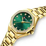 CURREN 9100 Women New Luxury Elegance Quartz Watch – Dial Color: Green, Strap Color: Gold  – Thumbnail 2