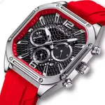 CRRJU 2311 Comfortable Silicone Band Multifunctional Sports Men's Watch – Dial Color: Silver, Strap Color: Red – Thumbnail 2