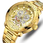 Naviforce NF9158 Luxury Stainless Steel Multifunctional Quartz Men's Watch – Dial Color: Gold, Strap Color: Gold  – Thumbnail 3