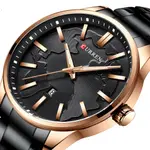  Curren 8366 Authentic Stainless Steel Analog Men's Watch  – Dial Color: Black, Strap Color: Black – Thumbnail 2