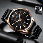  Curren 8366 Authentic Stainless Steel Analog Men's Watch  – Dial Color: Black, Strap Color: Black – Thumbnail 3