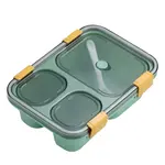 Laxson 7057 850ml Leak-Proof 3-Compartment Plastic Lunch Box – Color: Green – Thumbnail 1