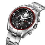 Skmei 9346 Multifunctional Quartz Men's Watch – Dial Color: White, Strap Color: Silver – Thumbnail 2
