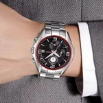 Skmei 9346 Multifunctional Quartz Men's Watch – Dial Color: White, Strap Color: Silver – Thumbnail 4