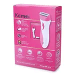 Kemei KM-3018 Rechargeable Stainless Steel Blade Lady Epilator – Color: Pink – Thumbnail 2