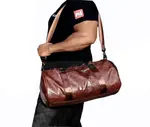 Men and Women 18 Litter Duffel 16/8 inch Fitness Gym Bag – Color: Brown – Thumbnail 2