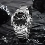 Naviforce 9237 Luxury Stainless Steel Strap Analog Digital Sports Men's Watch – Dial Color: Black, Strap Color: Silver – Thumbnail 2