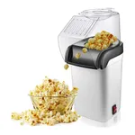 Automatic Electric Hot Air Top Cover Plastic Household and Car Popcorn Machine – Color: White – Thumbnail 1