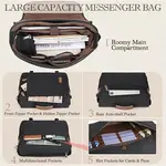 RAINSMORE Men 17.3 Inch Water-resistant Canvas Computer Office Work Bag – Color: Black – Thumbnail 3