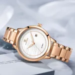 NAVIFORCE NF5008 Stainless Steel Analog Women's Watch – Dial Color: White, Strap Color: Rose – Thumbnail 4