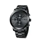 CRRJU 2287 Comfortable Stainless Steel Multifunctional Analog Quartz Mens Watch – Dial Color: Black, Strap Color: Black – Thumbnail 1