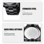 CRRJU 2287 Comfortable Stainless Steel Multifunctional Analog Quartz Mens Watch – Dial Color: Black, Strap Color: Black – Thumbnail 2
