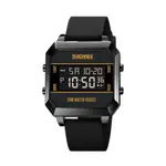 SKMEI 1848 Cyberpunk Analog Display PU Leather Fashion and Sporty Men's Watch – Dial Color: Black, Strap Color: Black – Thumbnail 1