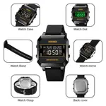 SKMEI 1848 Cyberpunk Analog Display PU Leather Fashion and Sporty Men's Watch – Dial Color: Black, Strap Color: Black – Thumbnail 3