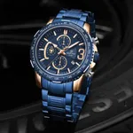 NAVIFORCE NF8017 Multifunction Stainless Steel Quartz Men's Watch – Dial Color: Blue, Strap Color: Blue – Thumbnail 3