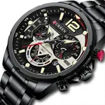 Curren 8395 Stainless Steel Chronograph Multifunctional Classic Men's Watch – Dial Color: Black, Strap Color: Black – Thumbnail 3