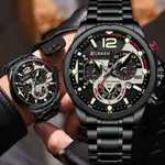 Curren 8395 Stainless Steel Chronograph Multifunctional Classic Men's Watch – Dial Color: Black, Strap Color: Black – Thumbnail 5