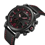NAVIFORCE 9135 Analog LED Digital Dual Display Sports Men's Watch – Dial Color: Red, Strap Color: Black – Thumbnail 2