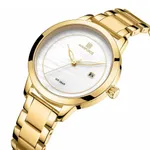 NAVIFORCE NF5008 Stainless Steel Analog Women's Watch – Dial Color: White, Strap Color: Gold  – Thumbnail 2