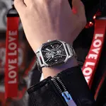 CRRJU 2313 Comfortable Stainless Steel Multifunctional Chronograph Luminous Dial Casual Men's Watch – Dial Color: Black, Strap Color: Silver – Thumbnail 3