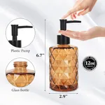 ​Amber Glass Liquid Soap Dispenser Pump Shampoo & Conditioner Dispenser 330ml – Color: Orange – Thumbnail 4