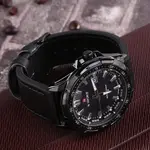 Naviforce NF9056 Comfortable Genuine Leather Strap Quartz Men' Fashion Watch  – Dial Color: Black, Strap Color: Black – Thumbnail 4