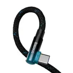 Baseus 100W Type-C to Type-C 1m Nylon Braided Elbow Charging Cable – Color: Blue – Thumbnail 2