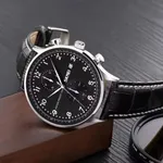 Skmei 9301 Leather Quartz Stainless Steel Men's Watch – Dial Color: Black, Strap Color: Black – Thumbnail 3