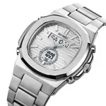 Skmei 2279 Dual Time Stainless Steel Digital Men's Watch – Dial Color: Silver, Strap Color: Silver – Thumbnail 2
